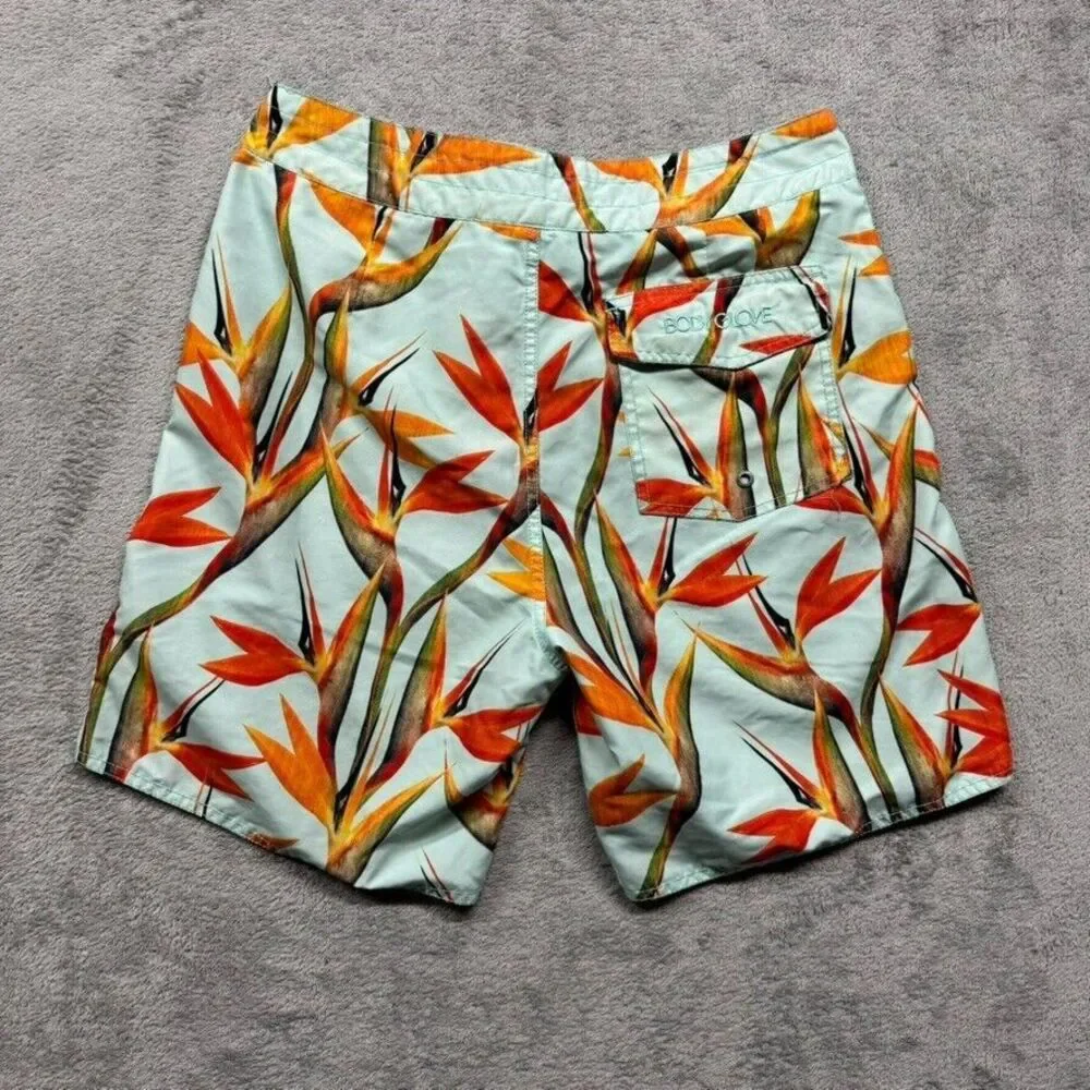 Body Glove Board Shorts Mens 31 Waist Floral Flower Plants Design‎